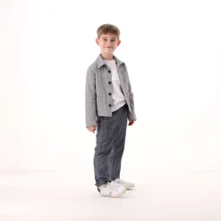 Giacca a camicia in misto lino per bambino