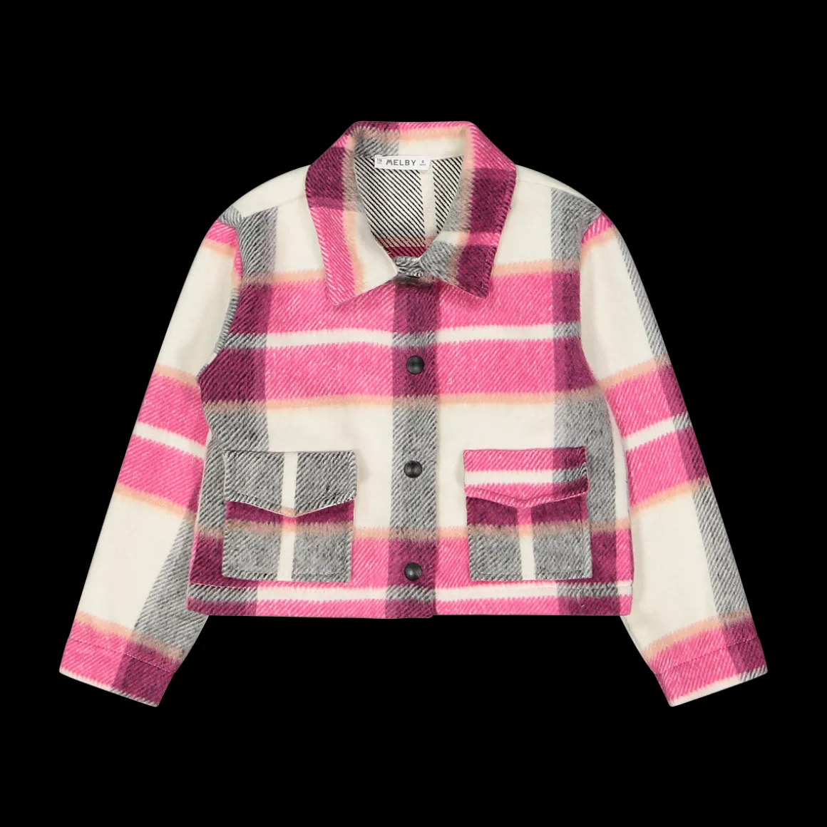Giacca cropped a quadri per bambina