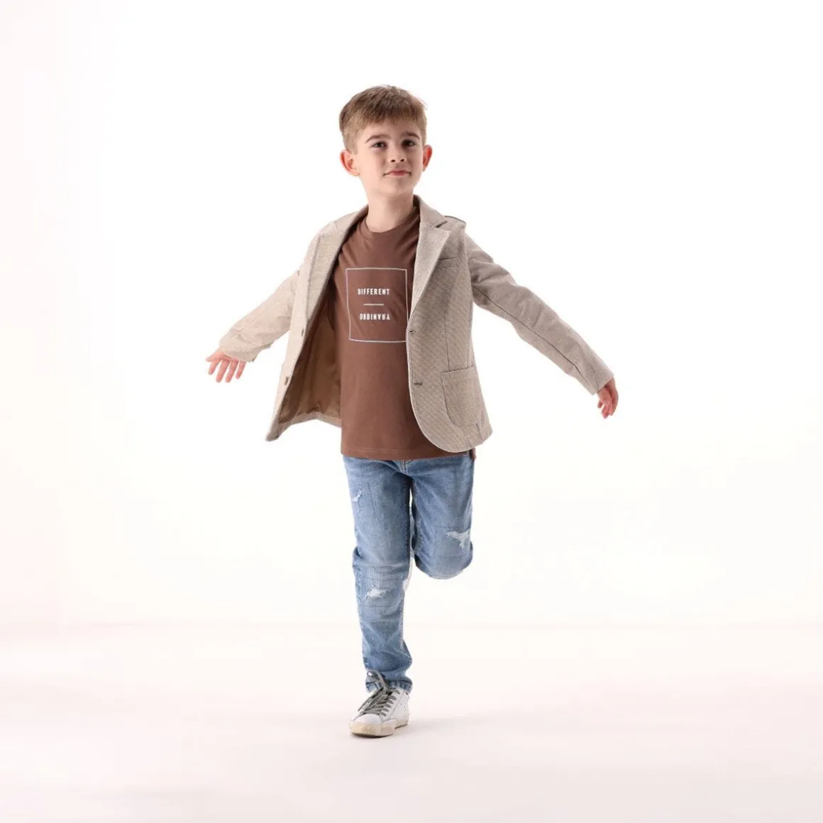 Giacca in punto Milano stampato per bambino