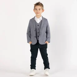 Giacca pied de poule per bambino