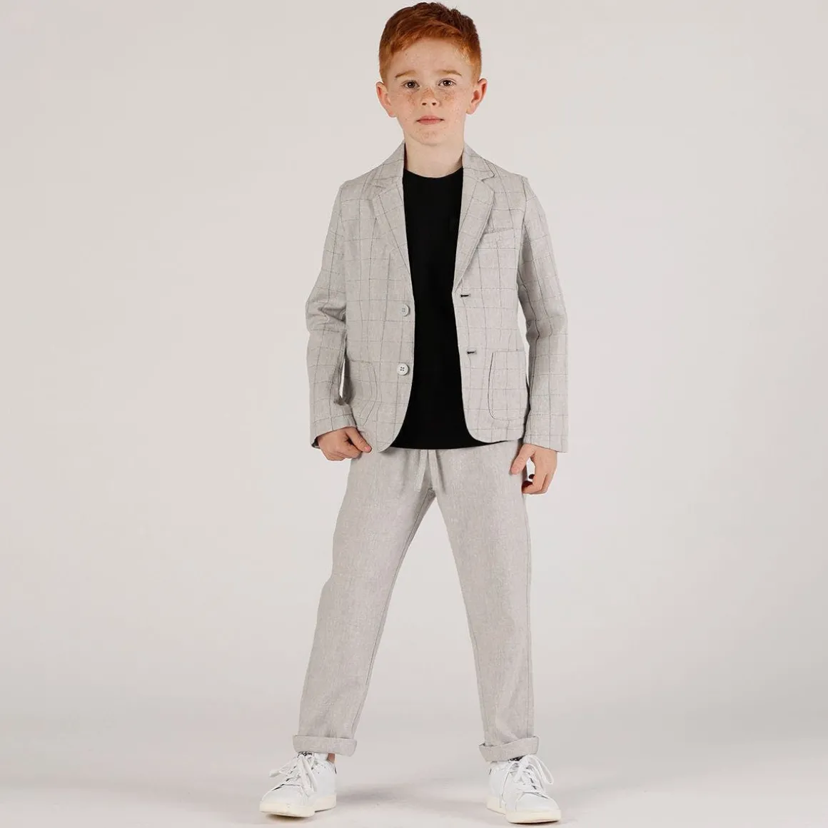Giacca quadri grigio bambino