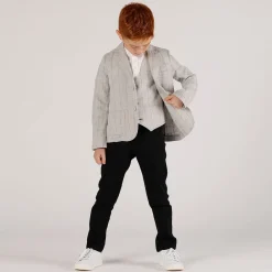 Giacca quadri grigio bambino