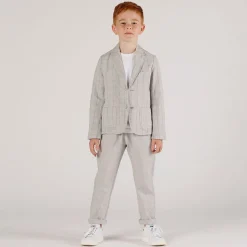 Giacca quadri grigio bambino