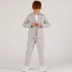 Giacca quadri grigio bambino