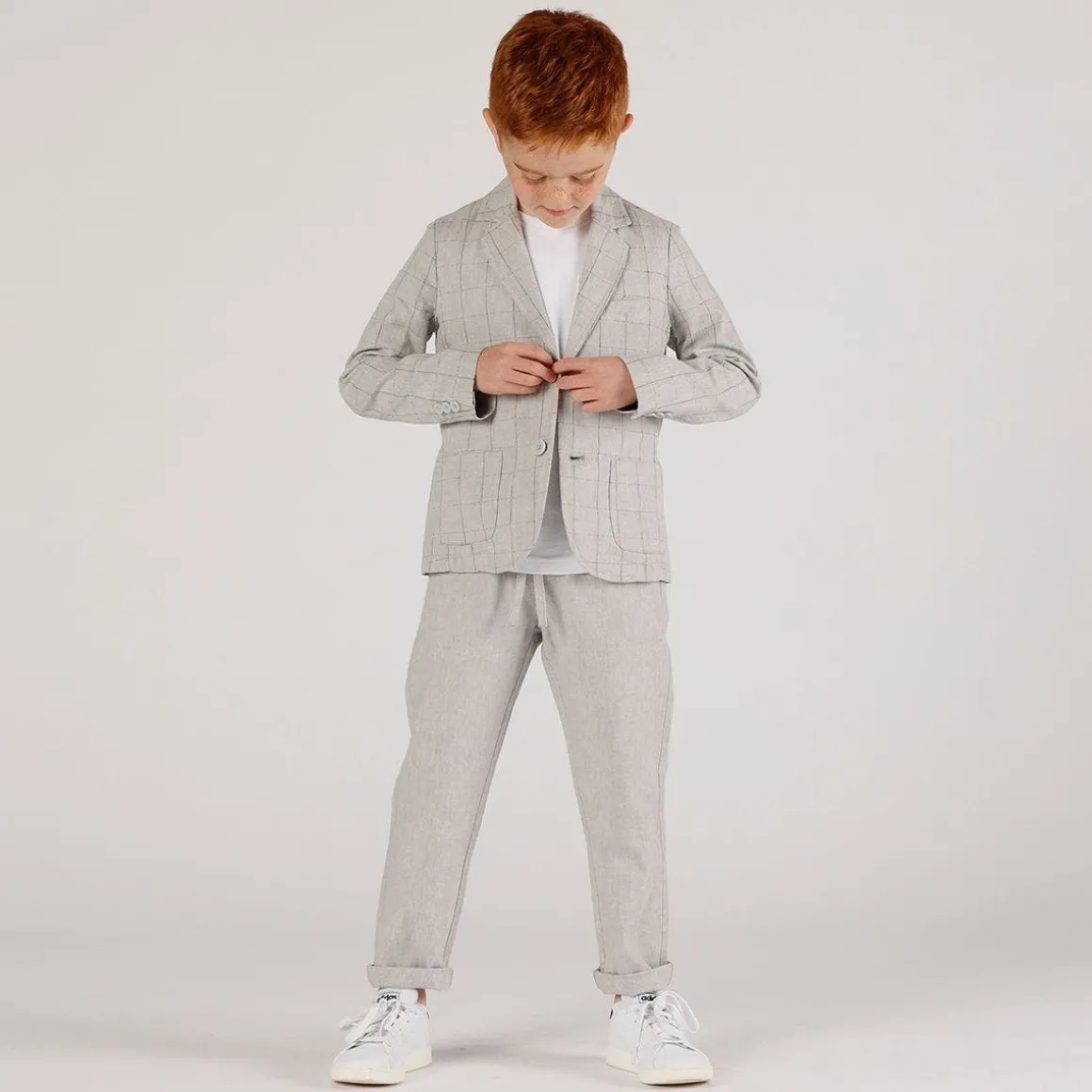Giacca quadri grigio bambino