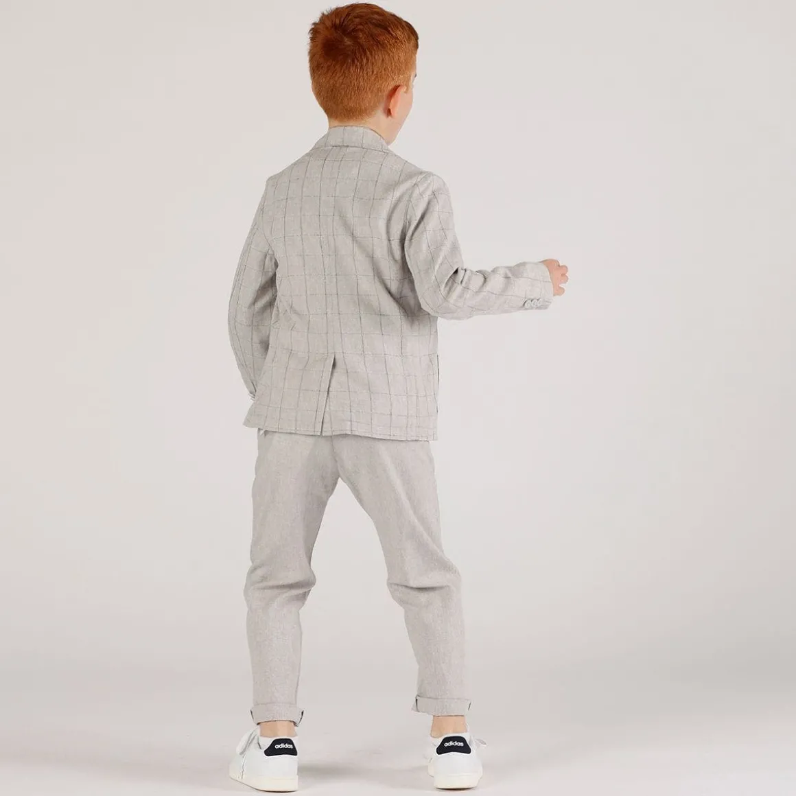 Giacca quadri grigio bambino
