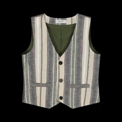 Gilet da bambino in tessuto rigato