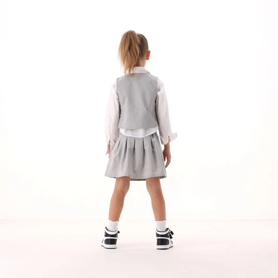 Gilet gessato per bambina