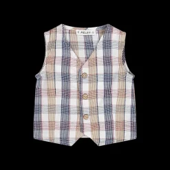 Gilet in tela check bambino