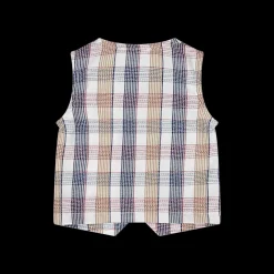 Gilet in tela check bambino