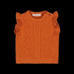 Gilet in tricot a trecce per neonata