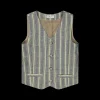 Gilet rigato bambino blu verde
