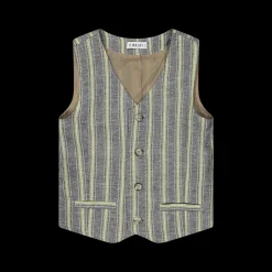 Gilet rigato bambino blu verde