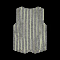 Gilet rigato bambino blu verde