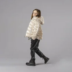 Giubbotto imbottito da bambina in tessuto cangiante