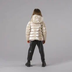 Giubbotto imbottito da bambina in tessuto cangiante