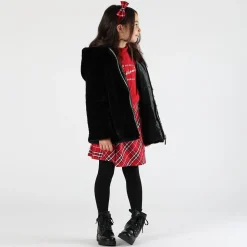 Gonna a piega in twill da bambina