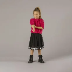 Gonna a rete da bambina con scritta