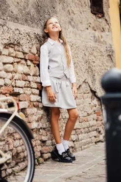 Gonna gessata a pieghe per bambina