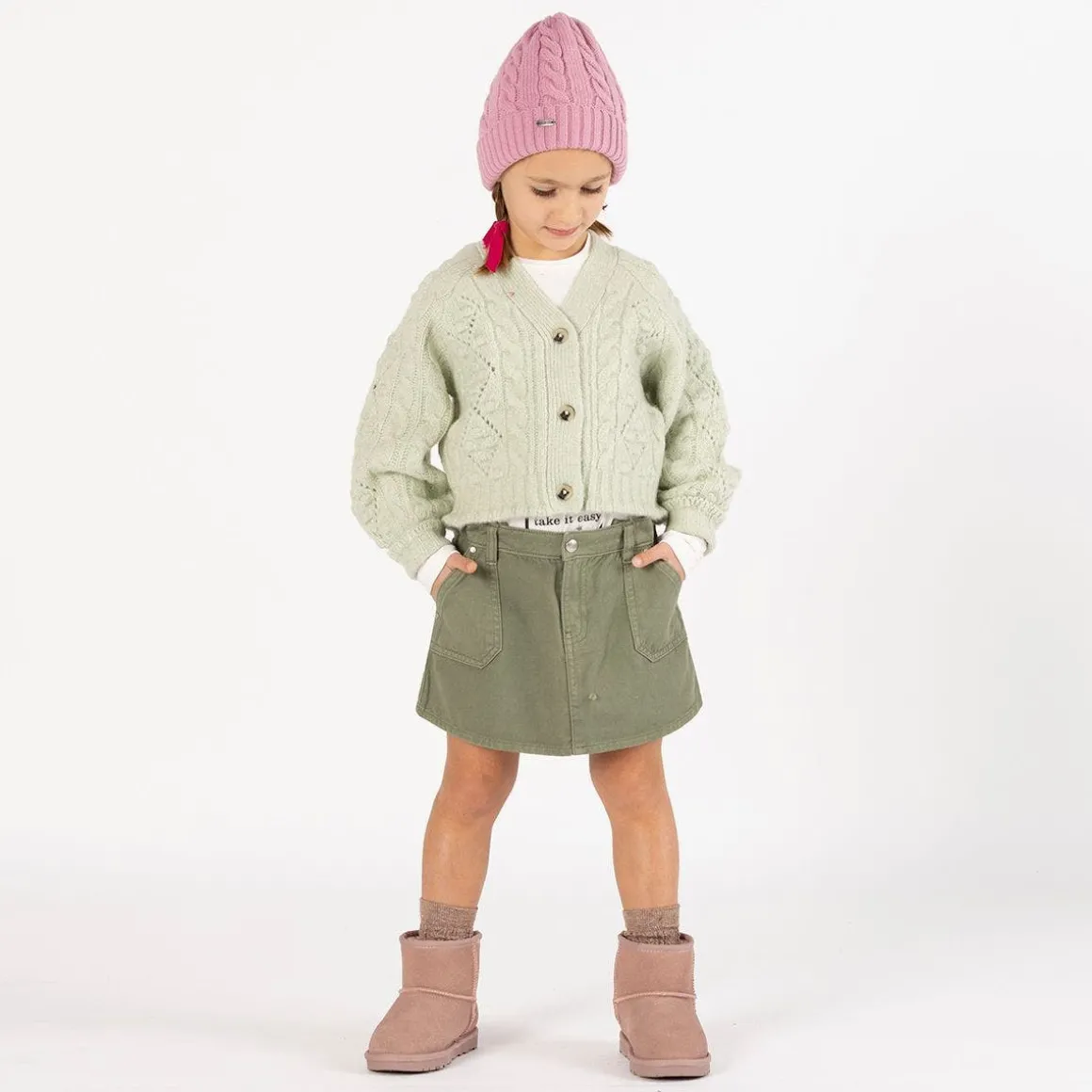 Gonna in gabardina per bambina