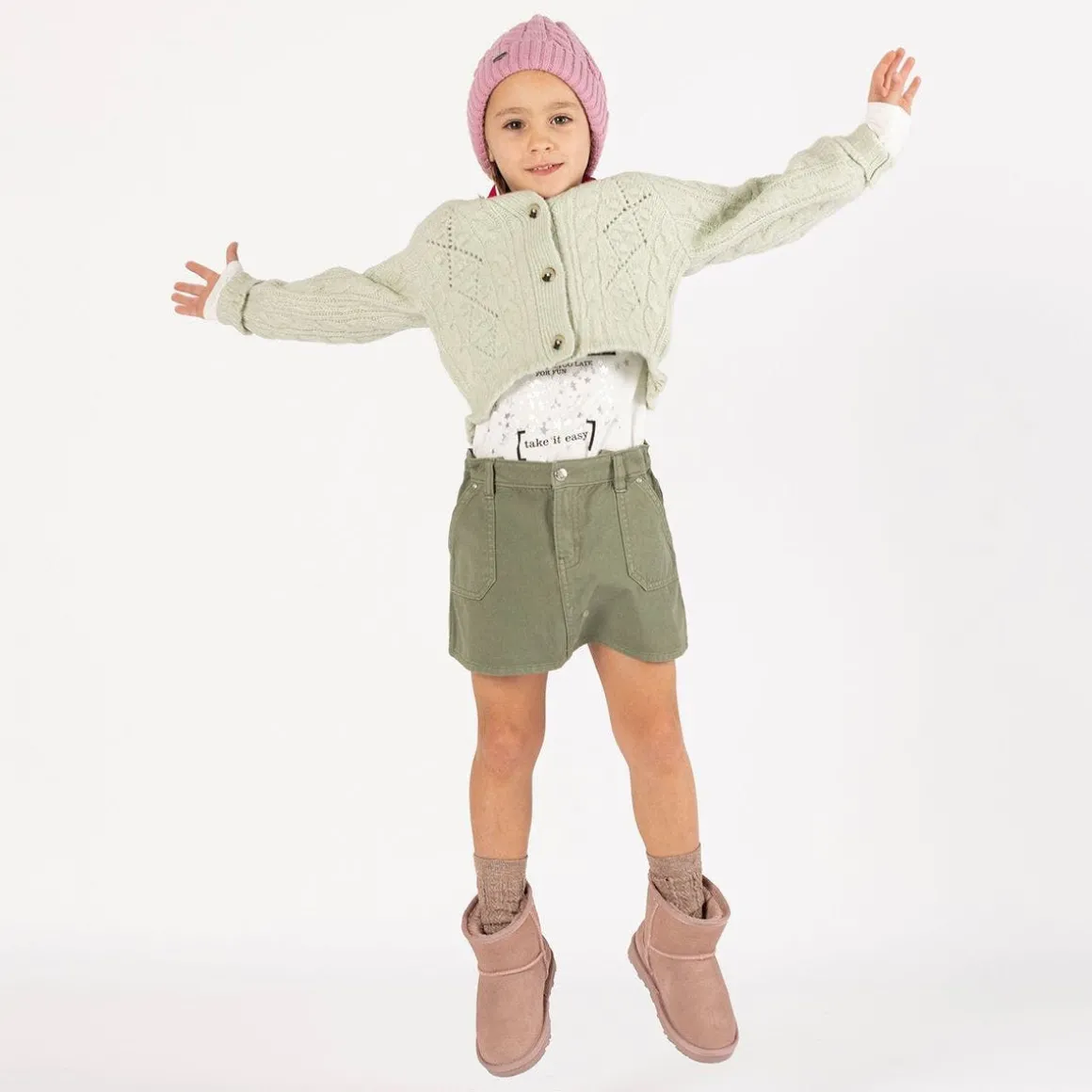 Gonna in gabardina per bambina