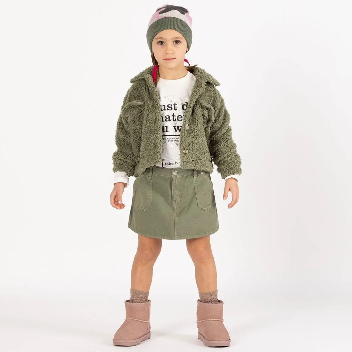 Gonna in gabardina per bambina