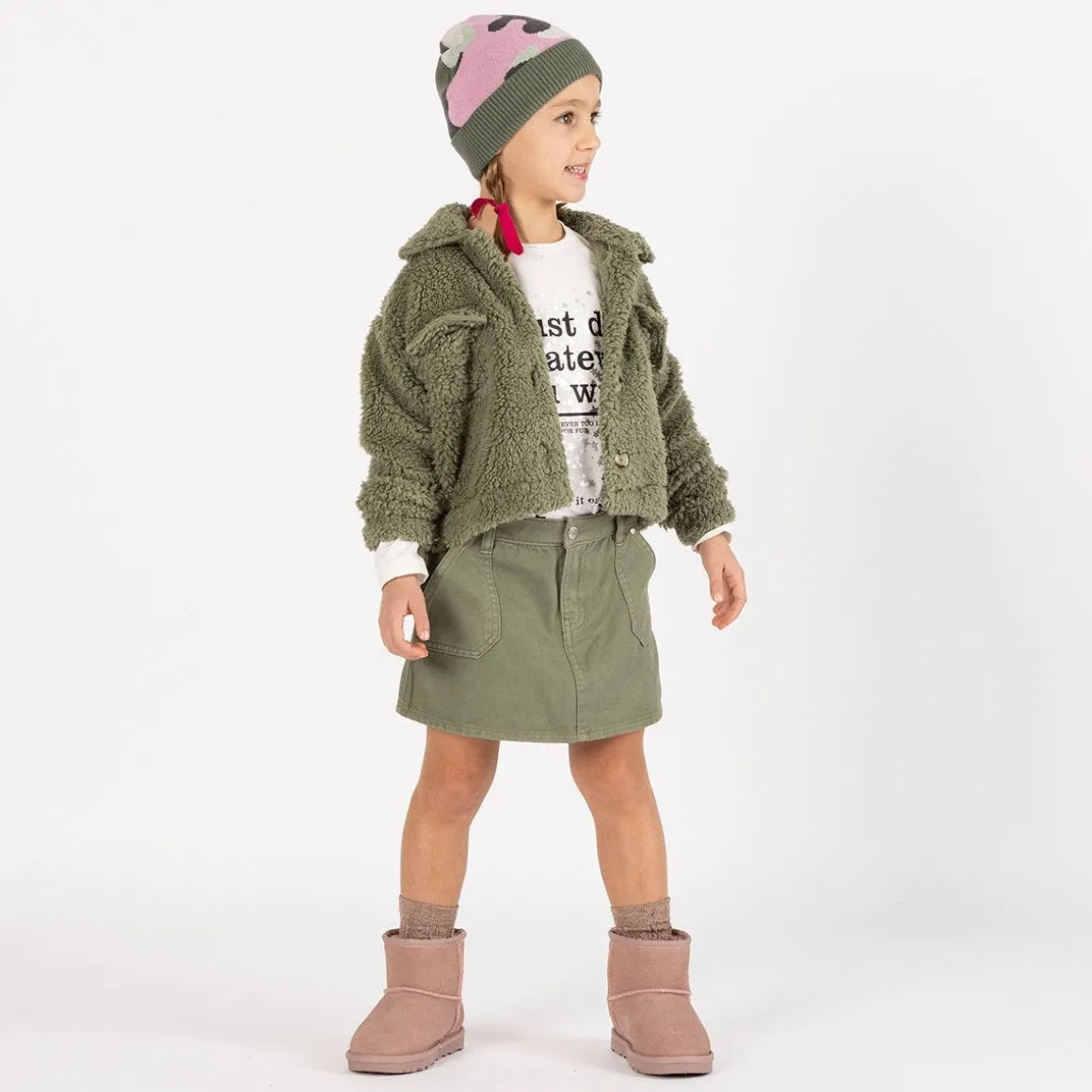 Gonna in gabardina per bambina