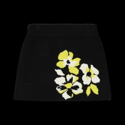 Gonna in tricot con fiori per ragazza