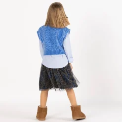 Gonna in tulle stampato per ragazza