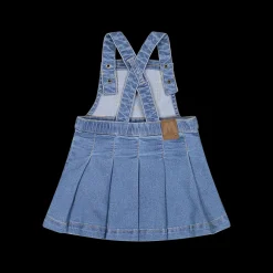 Gonna salopette in jeans leggero elasticizzato bambina