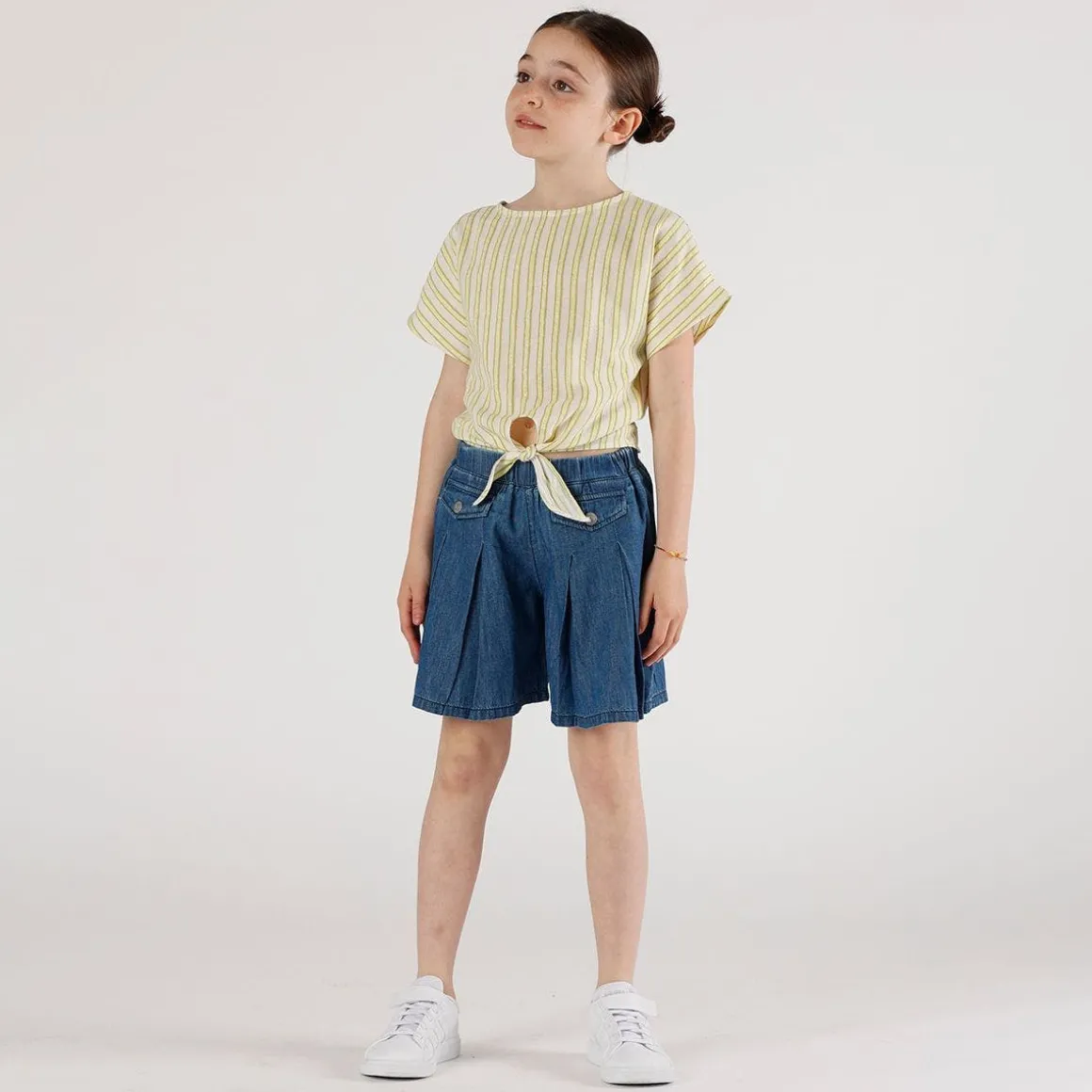 Gonnapantalone chambray da bambina