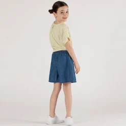 Gonnapantalone chambray da bambina