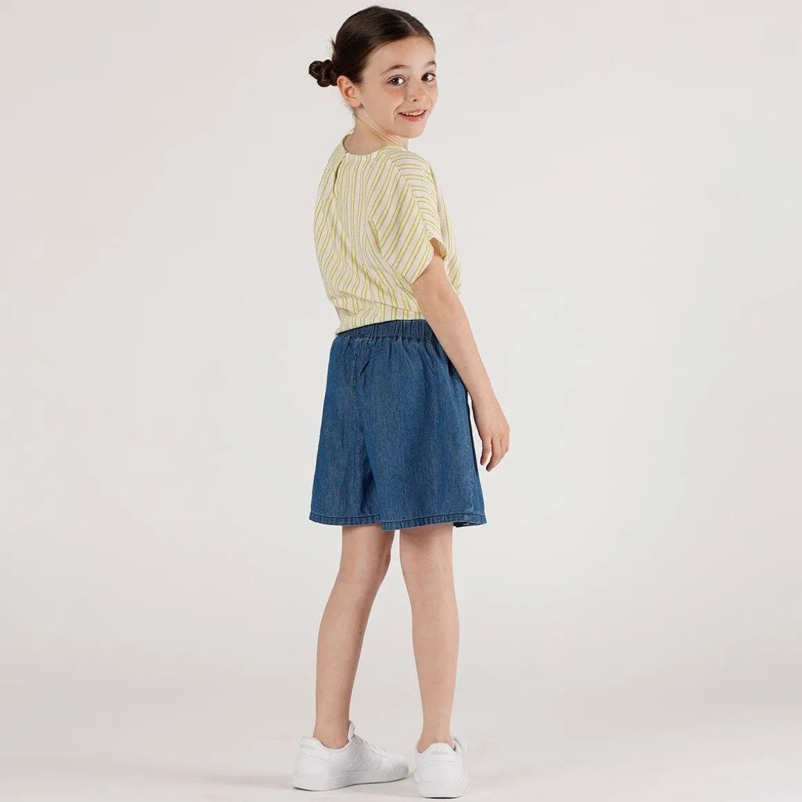 Gonnapantalone chambray da bambina