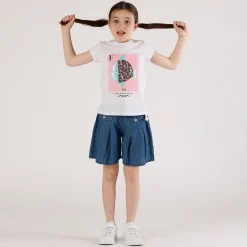 Gonnapantalone chambray da bambina