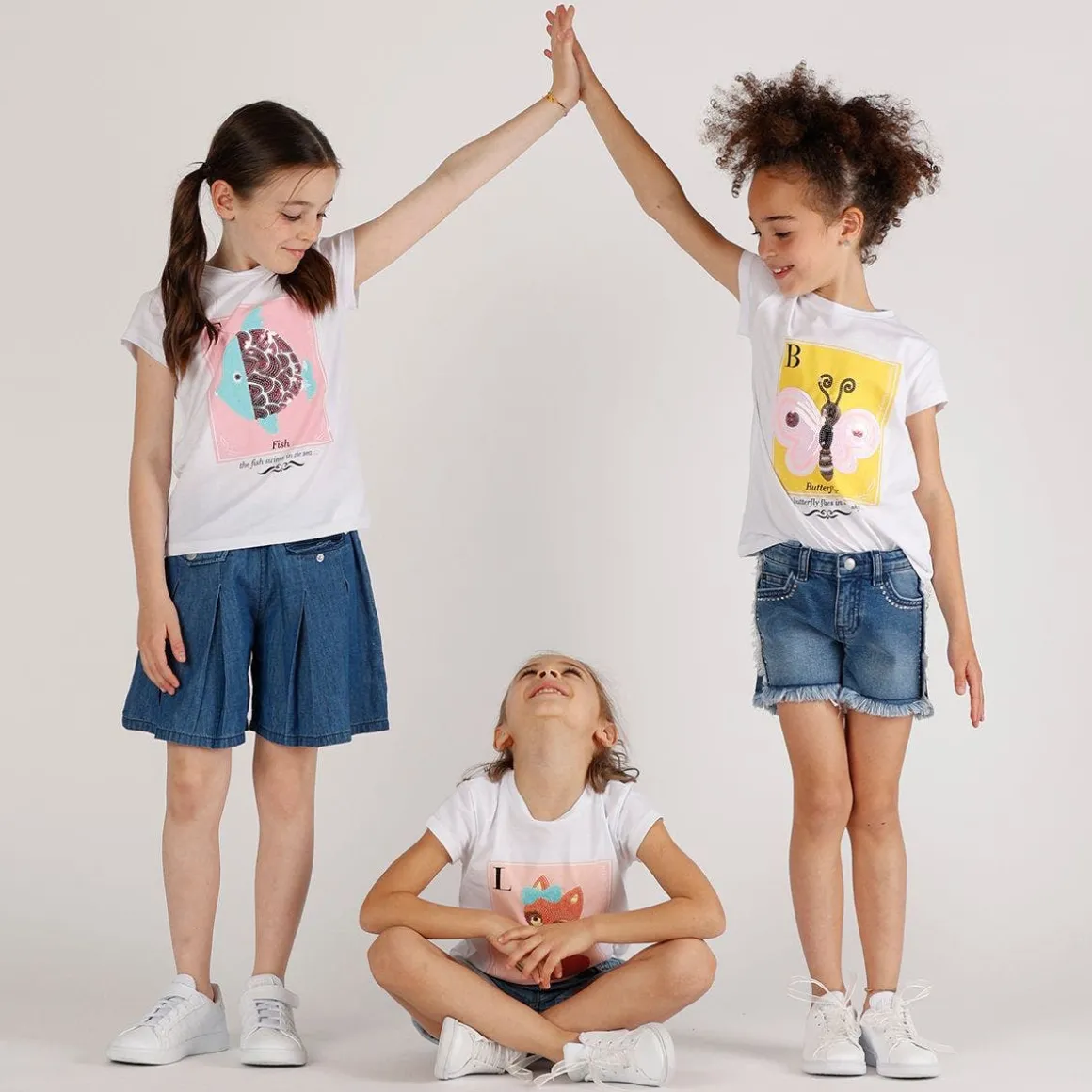 Gonnapantalone chambray da bambina