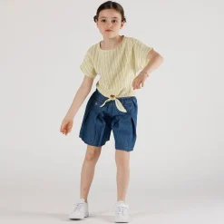Gonnapantalone chambray da bambina