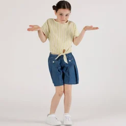 Gonnapantalone chambray da bambina