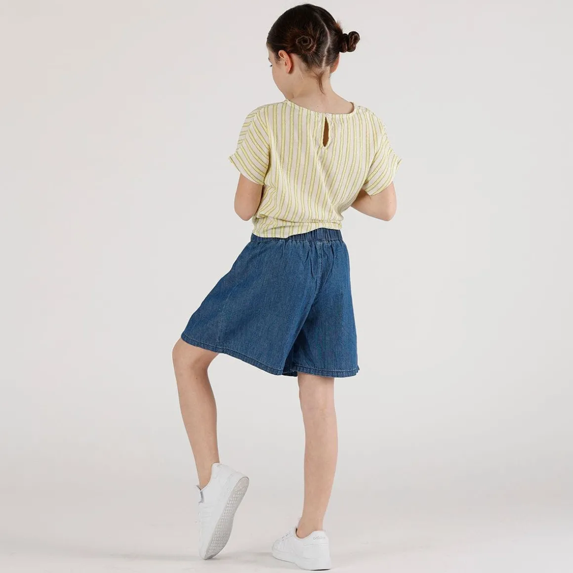 Gonnapantalone chambray da bambina