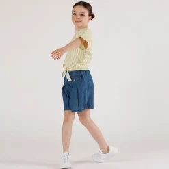 Gonnapantalone chambray da bambina