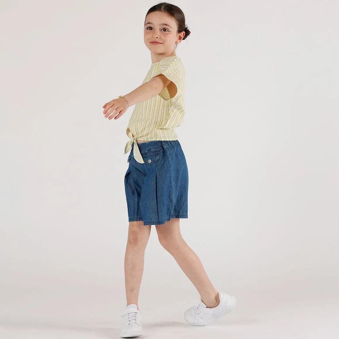 Gonnapantalone chambray da bambina