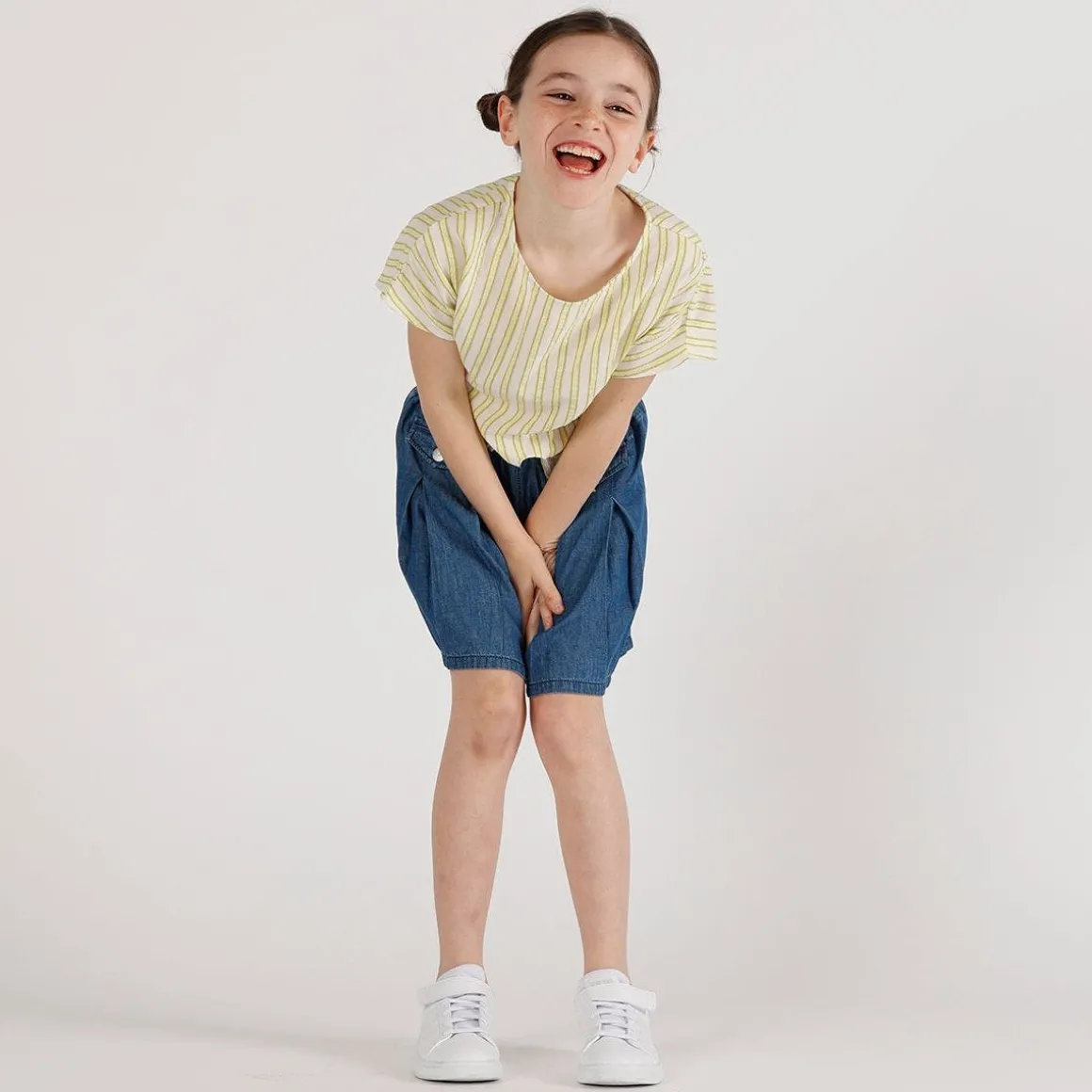 Gonnapantalone chambray da bambina