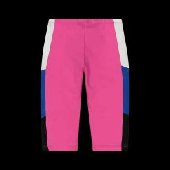 Leggings 3/4 con inserti in contrasto colore da bambina