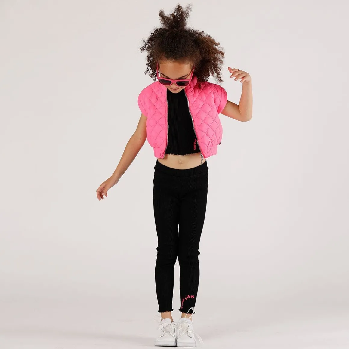Leggings in costina bambina