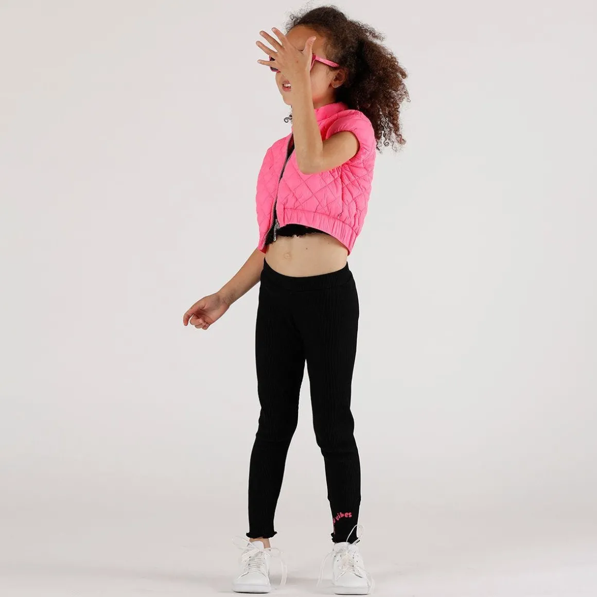 Leggings in costina bambina