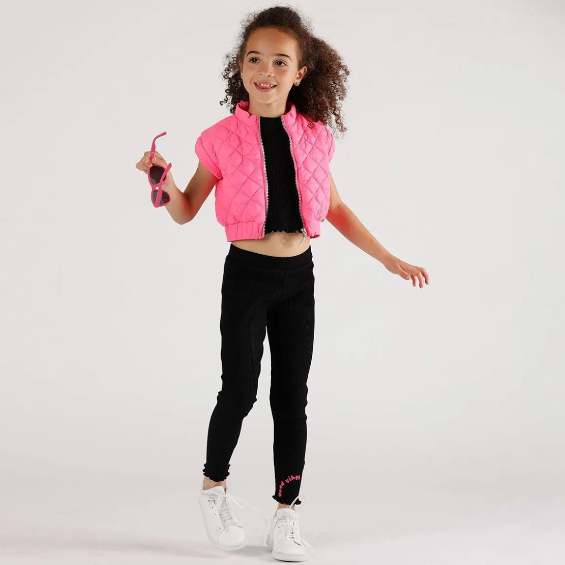 Leggings in costina bambina