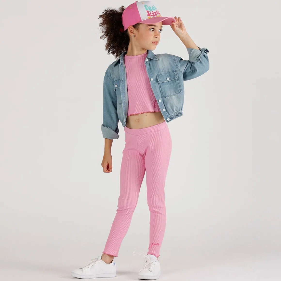 Leggings in costina bambina