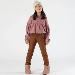 Leggings in tessuto scamosciato bambina