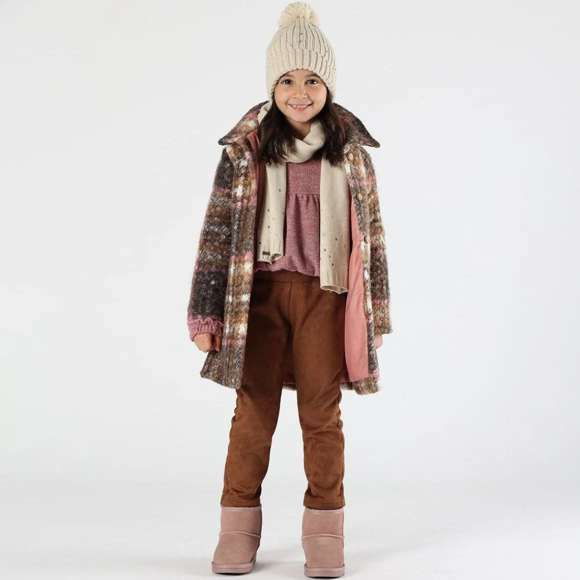 Leggings in tessuto scamosciato bambina