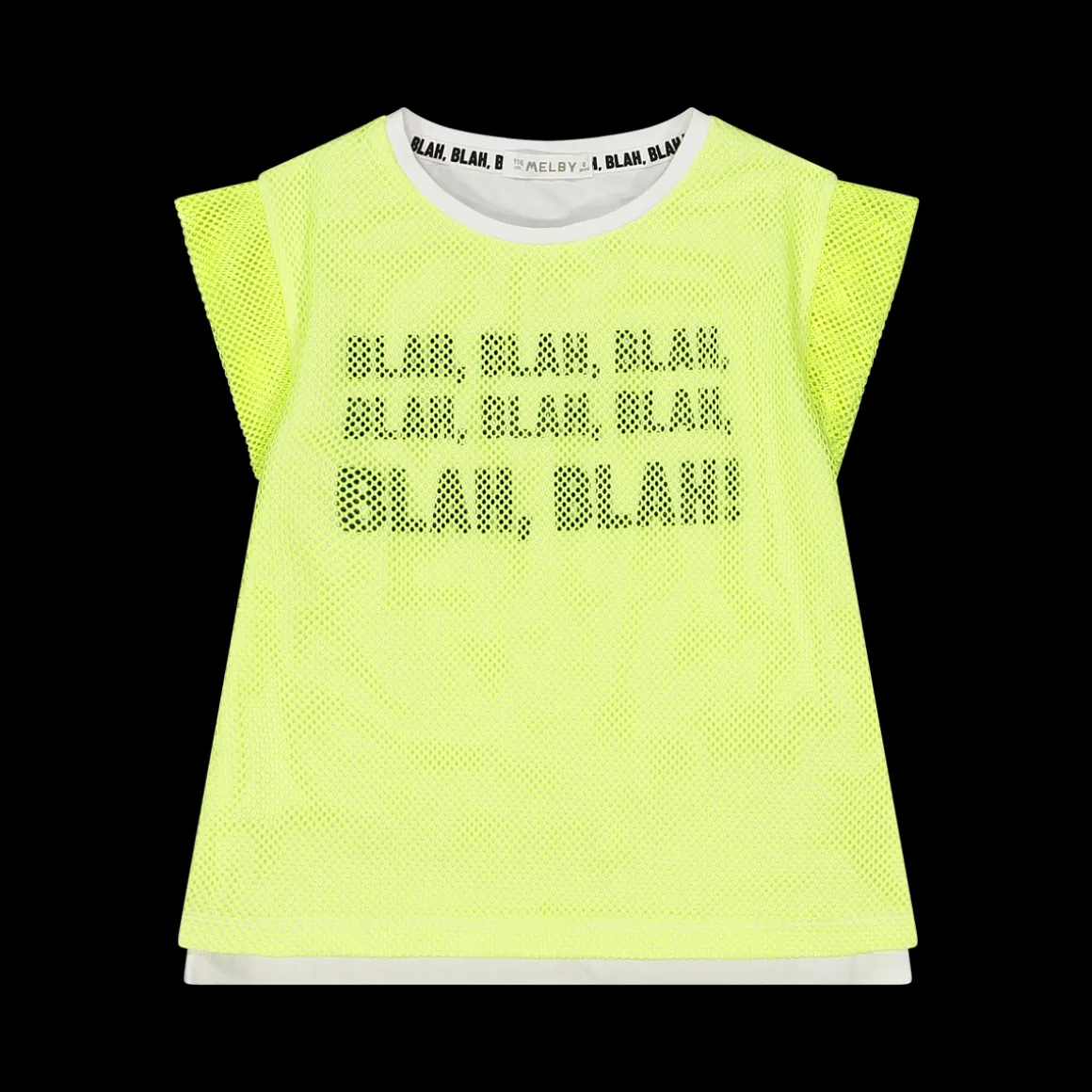 Long T-shirt da bambina in jersey e rete