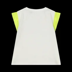 Long T-shirt da bambina in jersey e rete